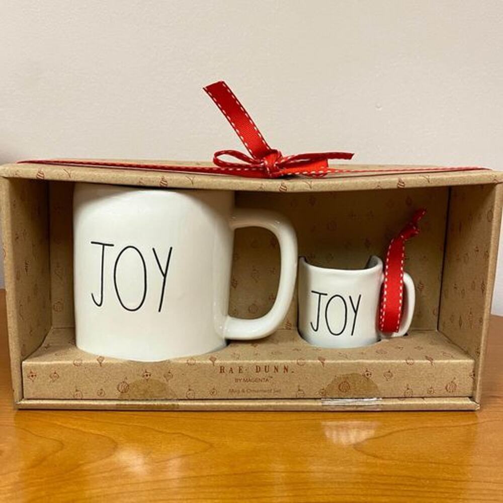 Rae Dunn Christmas Joy Mug & Mini Mug Ornament Set